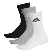 adidas Sportsocken Crew Cushion (Fußgewölbeunterstützung, durchgehend gepolstert) grau/weiss/schwarz - 3 Paar